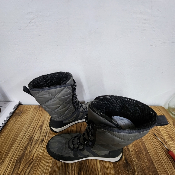 Sorel Whitney II Tall Lace Waterproof Like New Gray Boots Women's Size 10 - Picture 11 of 15